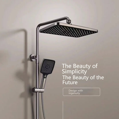 Digital Display Shower Bathroom Rainfall Piano Button Showers