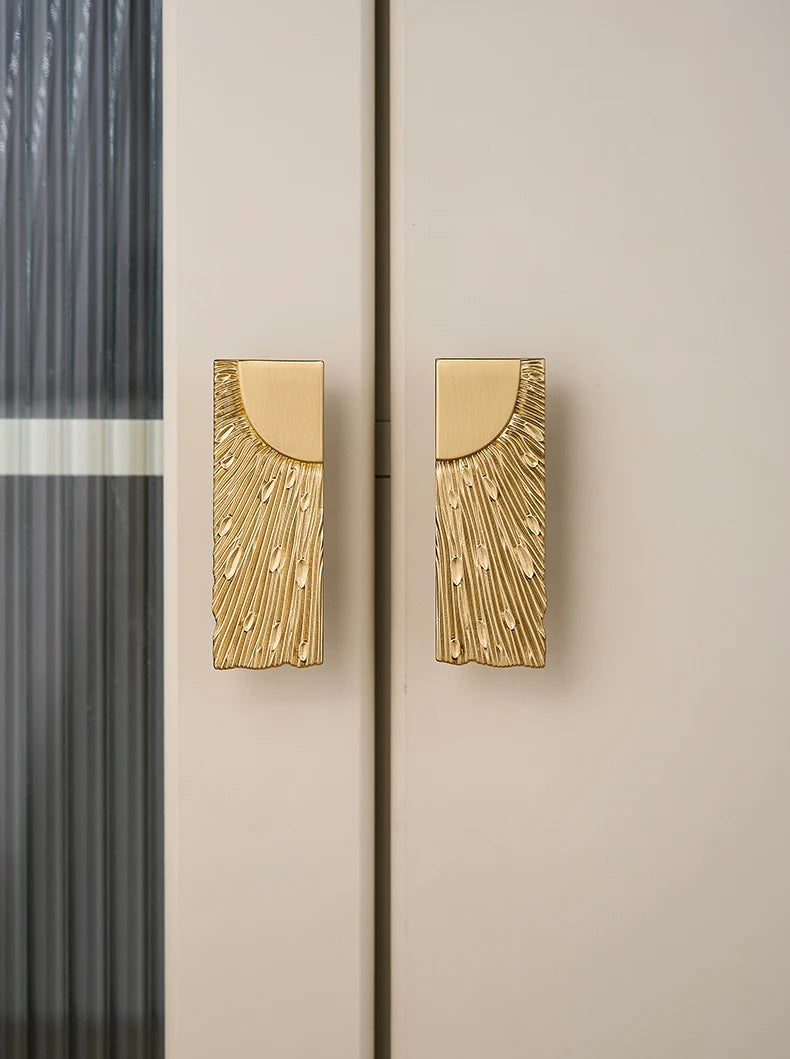 Unique Lines Satin Brass Handle Closet Wardrobe Door