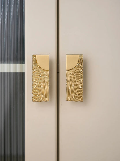 Unique Lines Satin Brass Handle Closet Wardrobe Door