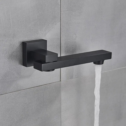 Matte Black Bathroom Shower Faucet Orange Box Rain