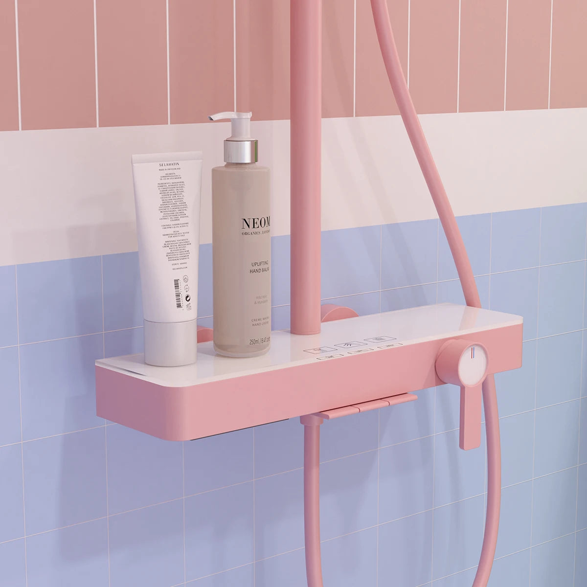 Pink Waterfall Piano Bathroom Shower 12 Inch Rainfall