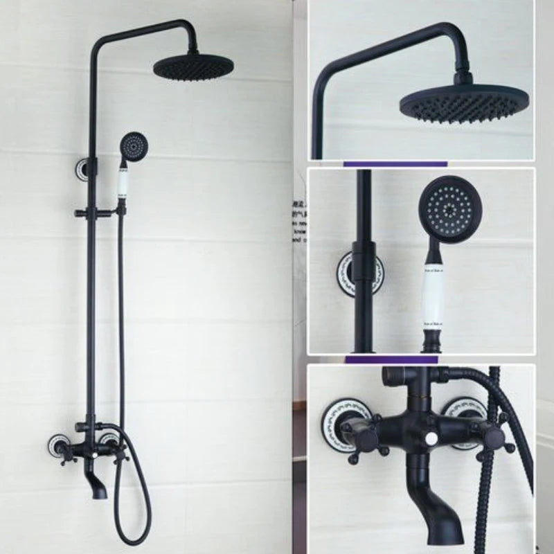 Luxury Shower Faucet Dual Handle Rainfall Bathroom Shower