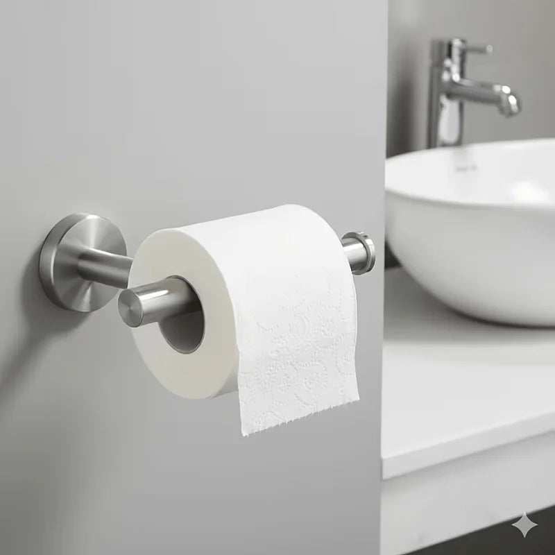 Stainless Steel Toilet Paper Holder Wall-Mounted Bathroom Roll