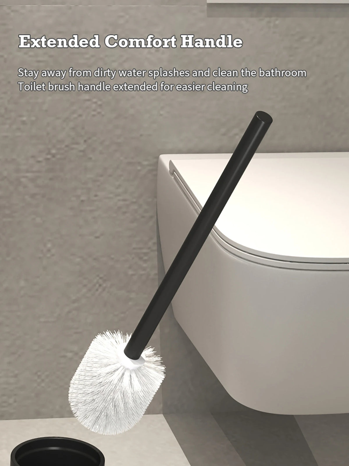 Bathroom Toilet Brush Holder Cleaning Plastic Floor Standing