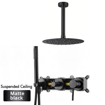 Gunmetal Shower Faucet 8-16 Wall Mounted Concealed Control