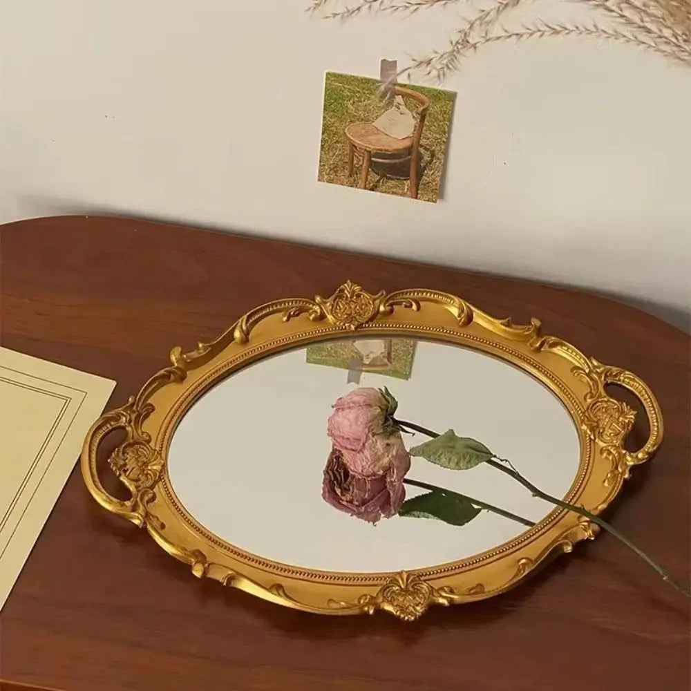 Oval Shape Decorative Wall Mirror Glass Material French