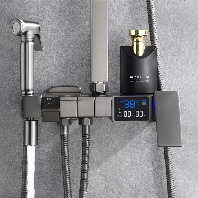 Piano Digital Display Thermostatic Bathroom Shower Cold Brass