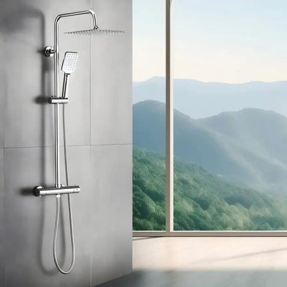 Shower System Thermostat 10-Inch Rain Shower Head Stainless
