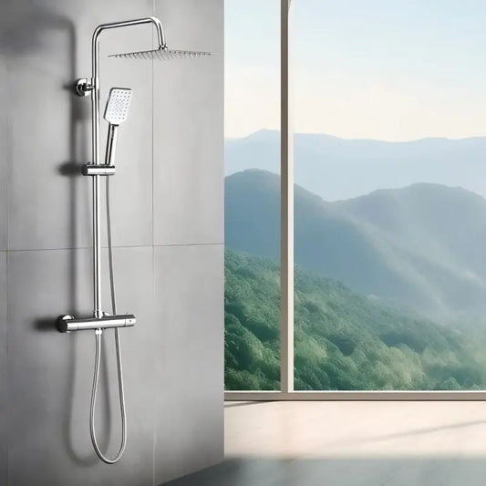 Shower System Thermostat 10-Inch Rain Shower Head Stainless