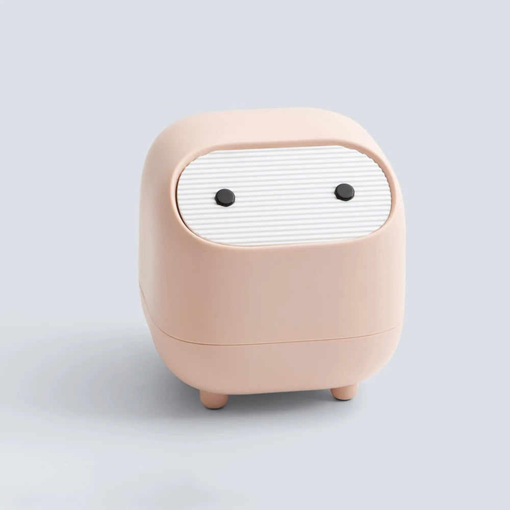 Mini Trash Can Lid Cute Ninja Desktop Trash