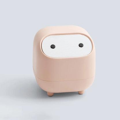 Mini Trash Can Lid Cute Ninja Desktop Trash