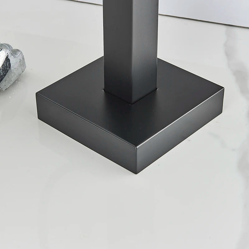 Matte Black Square Bathtub Shower Faucets Floor Standing