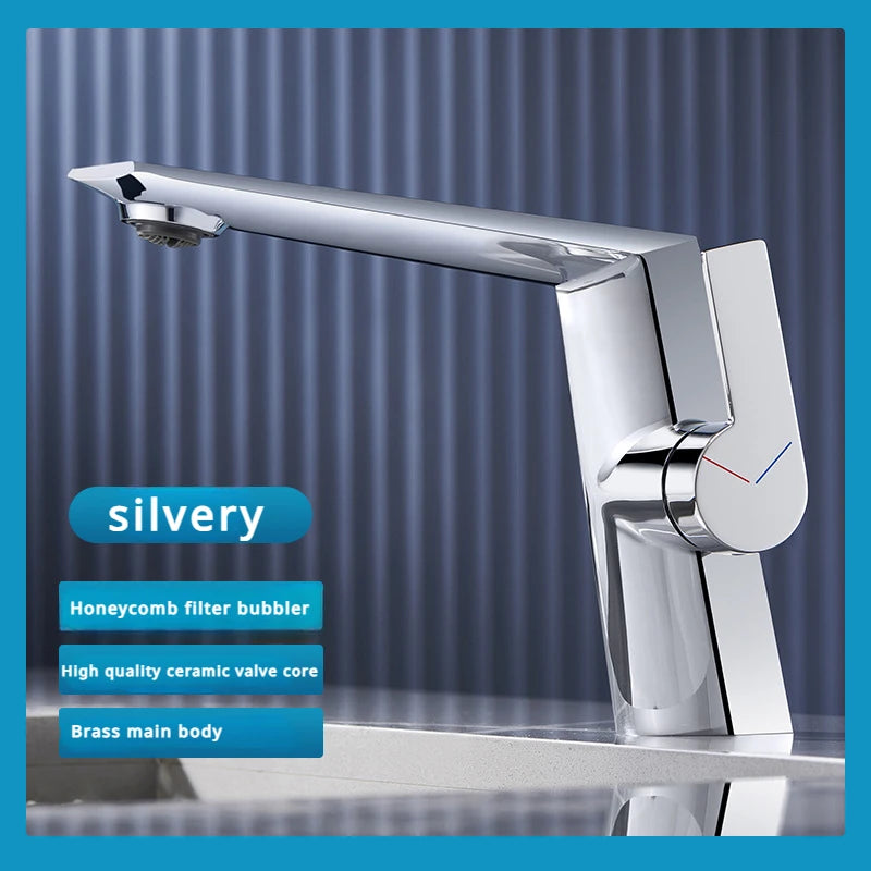Brass Main Sink Faucet White Bathroom Cold Sink