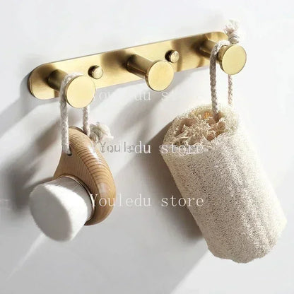 Brushed Gold/White/Matte Black Stainless Steel Hooks Bathroom
