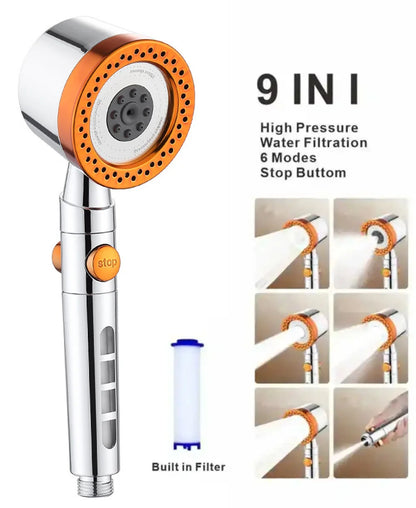 In Large Flow Shower Head Filter Modes High