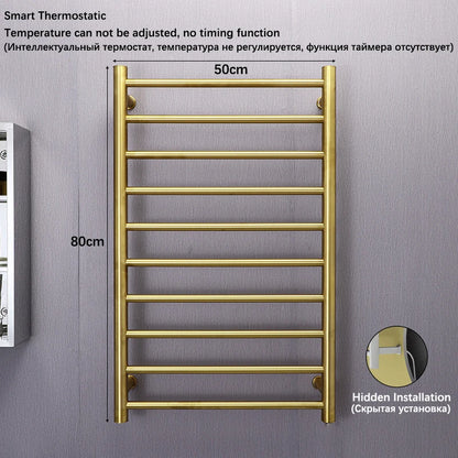 Bathroom Electric Heated Towel Rail Gold Smart Touch