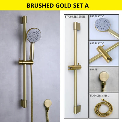 Slide Bar Hand Shower Brushed Matt Gold Functions