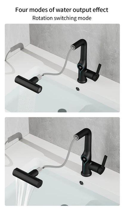 Multi Functional Waterfall Basin Faucet Mode Mixer Tap