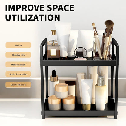 Tier Desktop Storage Rack Cosmetics Desk Office Stationery