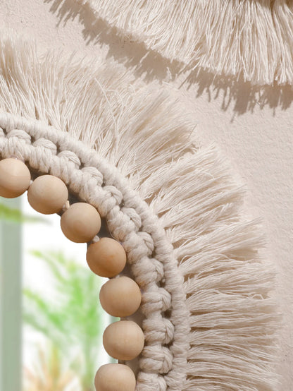 Boho Decorative Mirrors Macrame Round Mirror Aesthetic Room