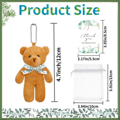 18-120pcs Mini Teddy Bears Bulk Keychain Small Bears