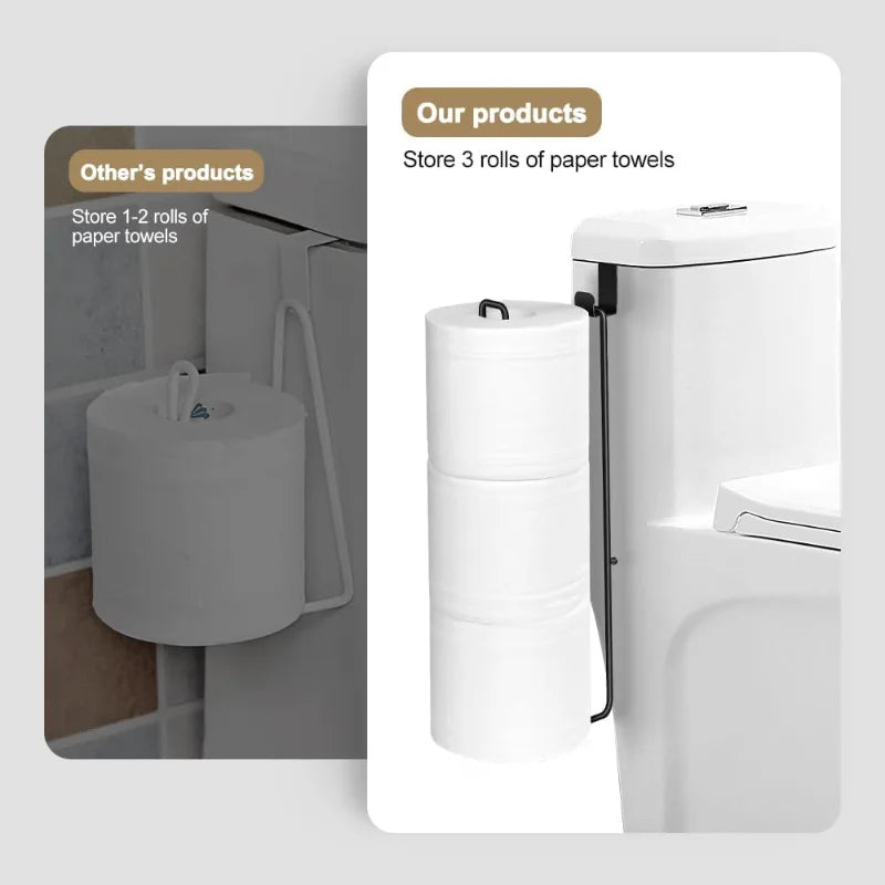 Bathroom Toilet Paper Holder Storage Extra Rolls Over
