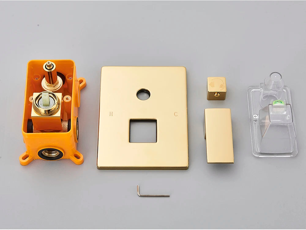 Golden Shower Faucets 2-Ways Rainfall Shower System Wall