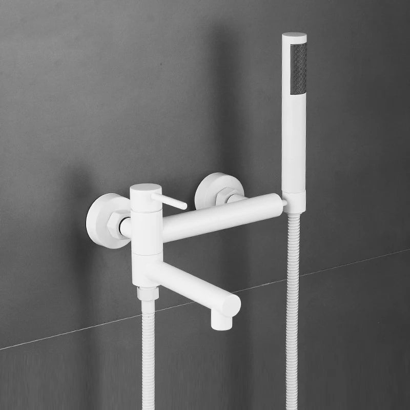 Bathtub Shower Faucet Brass Handle Waterfall Spout Wall