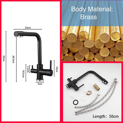 Ula Filtered Faucet Gold Purifier Faucet Dual Sprayer