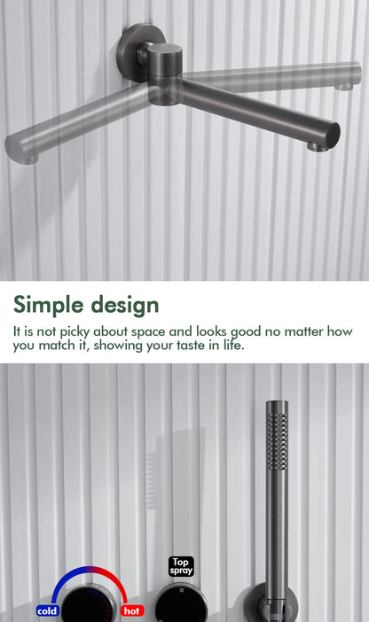 Gunmetal Shower Faucet Or Ways Concealed Box Bathroom