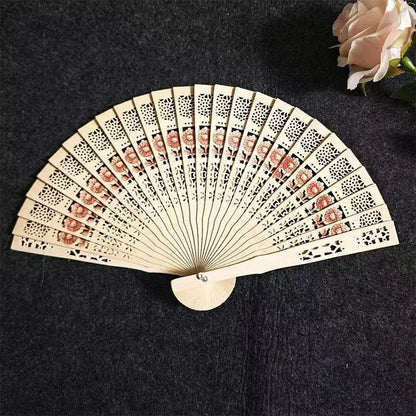 Personalized Folding Wooden Hand Fans Custom Engraved Wedding