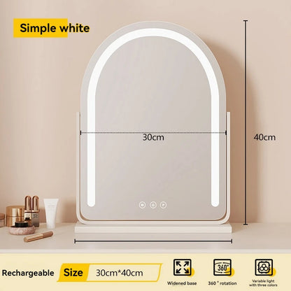 Large Arch-Shaped Makeup Mirror Led Light Desktop Vanity