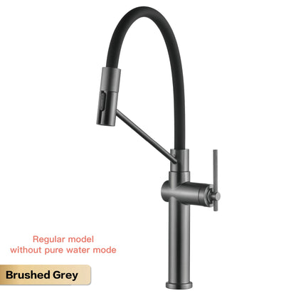 Modern Gun Grey Brass 3-In-1 Hole Faucet Separate