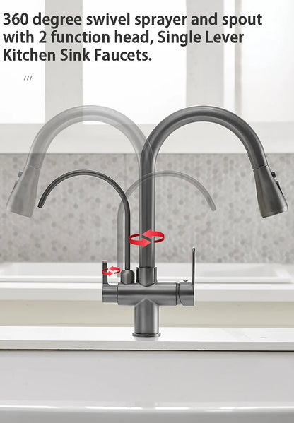 Touch On Filtered Faucet Three Ways Cold Drinking