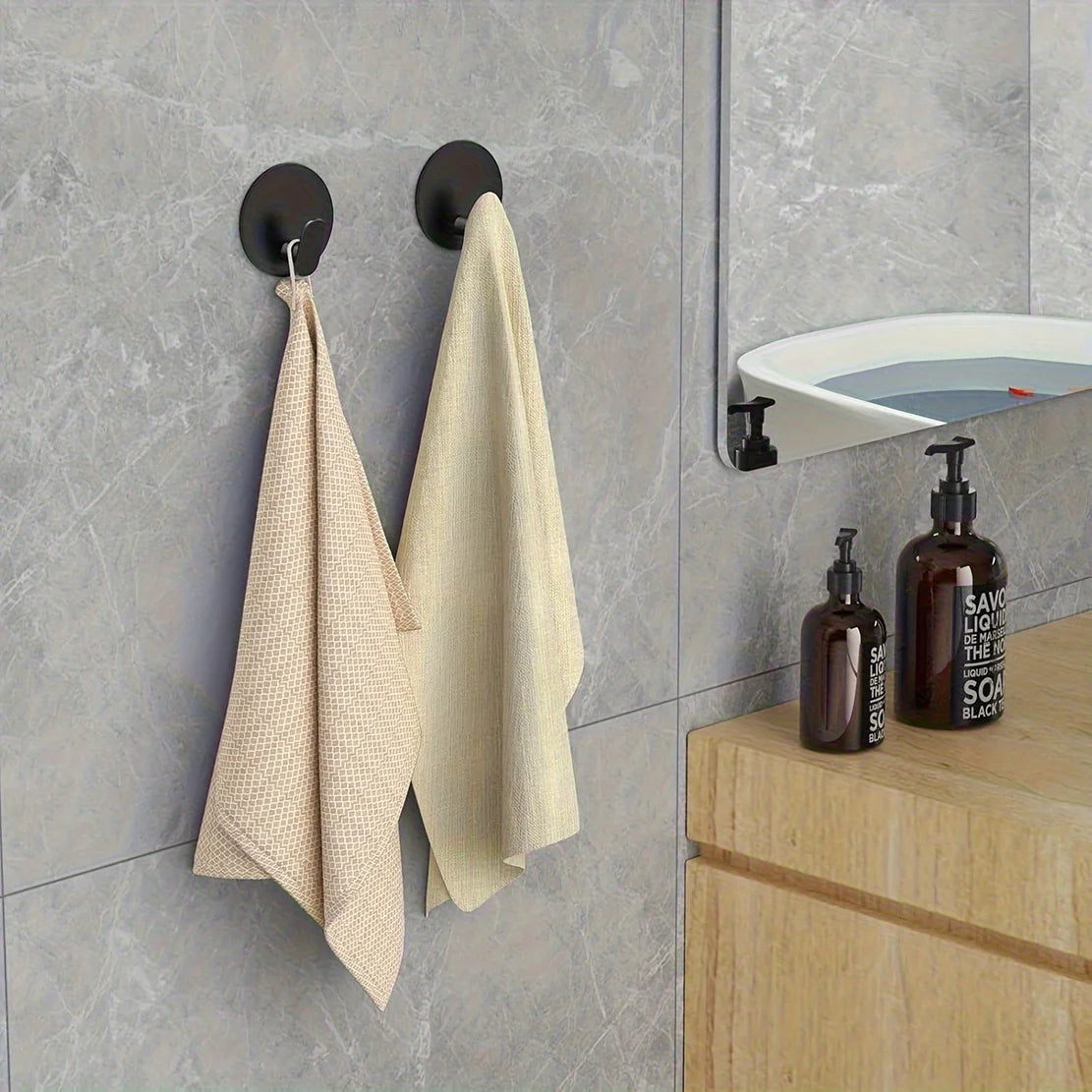 1/4pc Bathroom Stainless Steel Robe Hook Multi-Purpose Adhesive