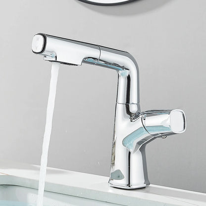 Bathroom Sink Faucet Lift Up Down Stream Sprayer