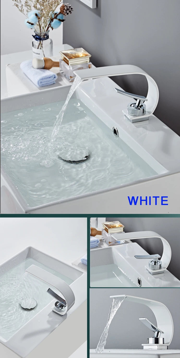 Becola Retail Deck Mount Waterfall Bathroom Basin Faucet