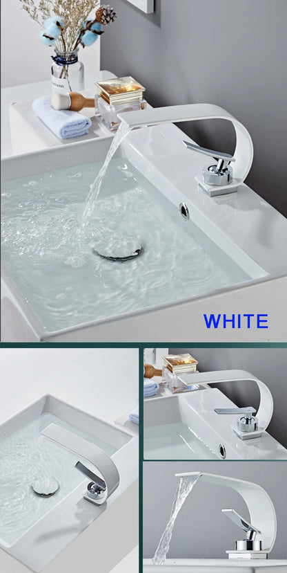 Becola Retail Deck Mount Waterfall Bathroom Basin Faucet
