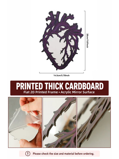 Purple Gothic Barbed Wire Heart Wall Mirror Witchy