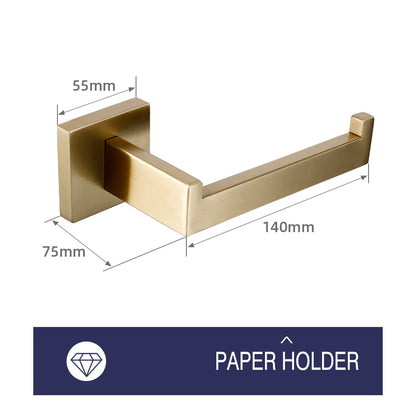 Brushed Gold Bathroom Toilet Brush Holder Toilet Paper