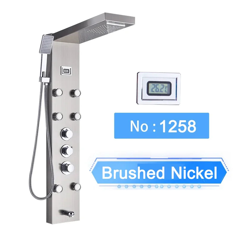 Led Shower Panel Digital Display Shower Faucet System