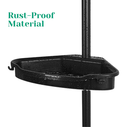Corner Shower Caddy Tension Pole 4-Tier Adjustable Shelves