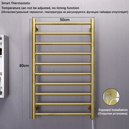Bathroom Electric Heated Towel Rail Gold Smart Touch