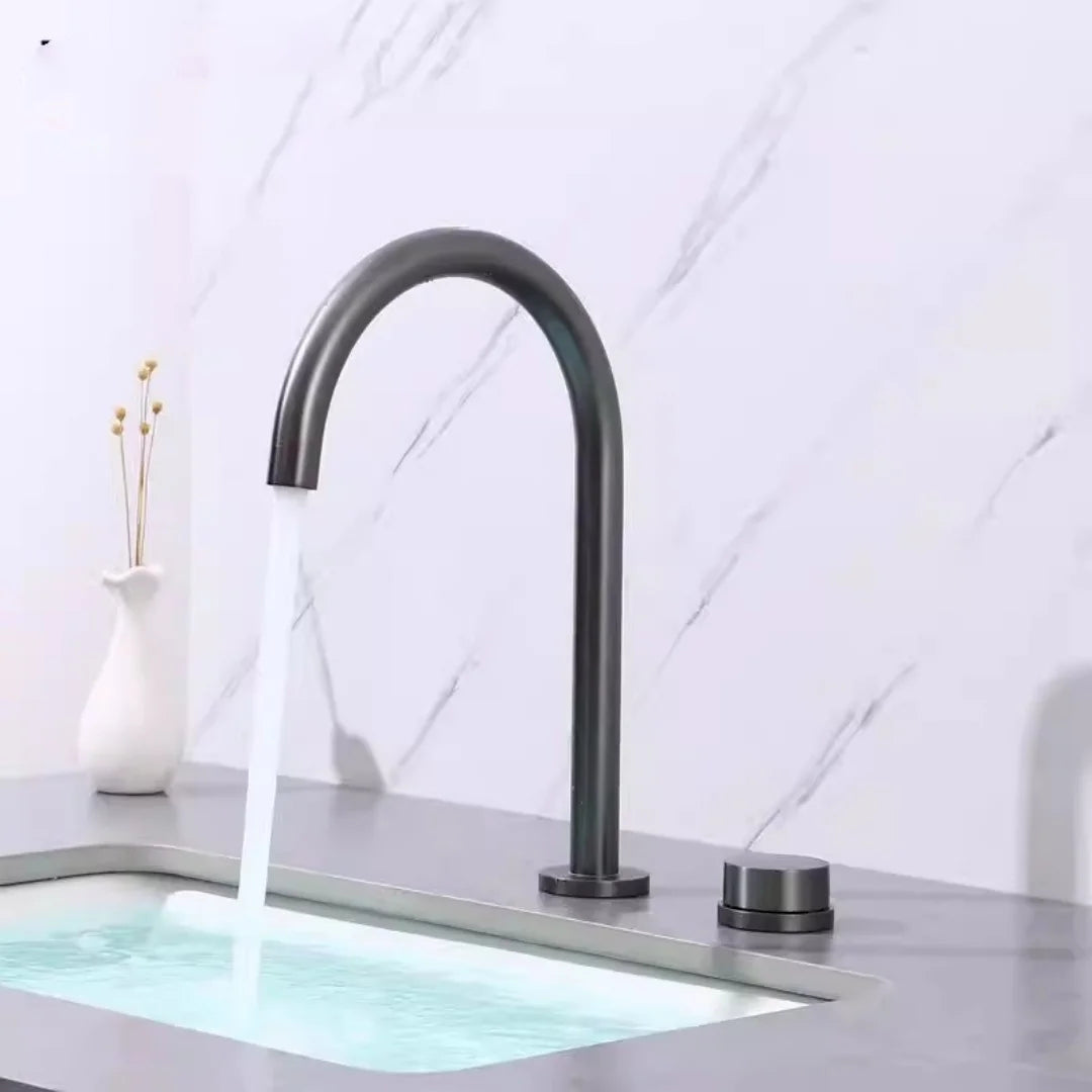 Brushed Gold Basin Faucet Nickel Sink Faucet Two