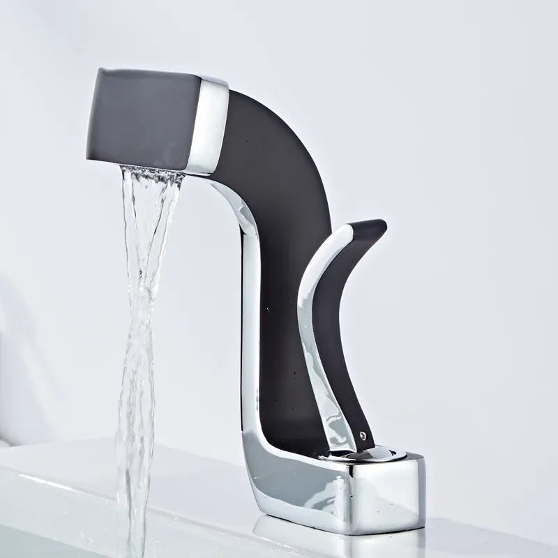 Bathroom Faucet Brass Gold White Bathroom Basin Faucet