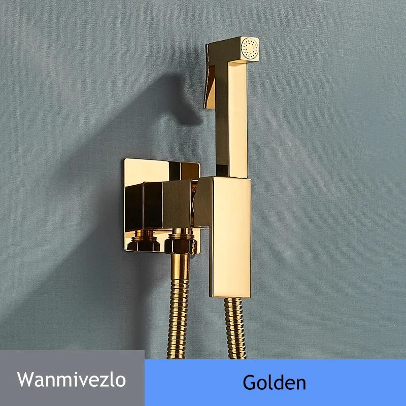Black/Chrome Toilet Shower Mixer Faucet Cold Water Mixer