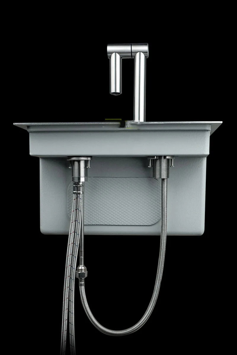 Black 304 Stainless Steel Sink Faucet Concealed Folding