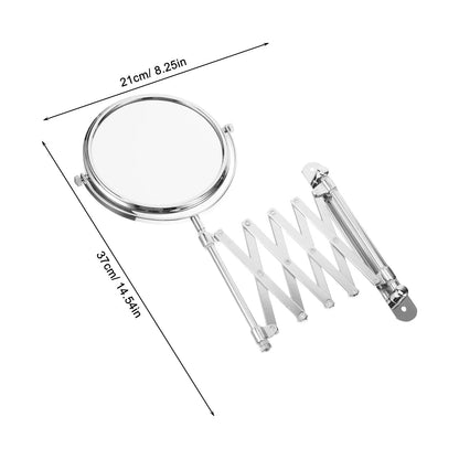 Two-Sided 3x Magnifying Bathroom Wall Mirror Inch Retractable