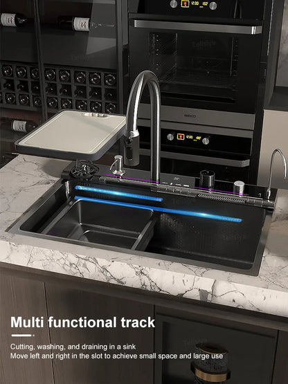 Waterfall Sink Stainless Steel Multi-Function Large Slot