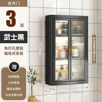 Modern Wall Mounted Bathroom Cabinet White Waterproof Storage